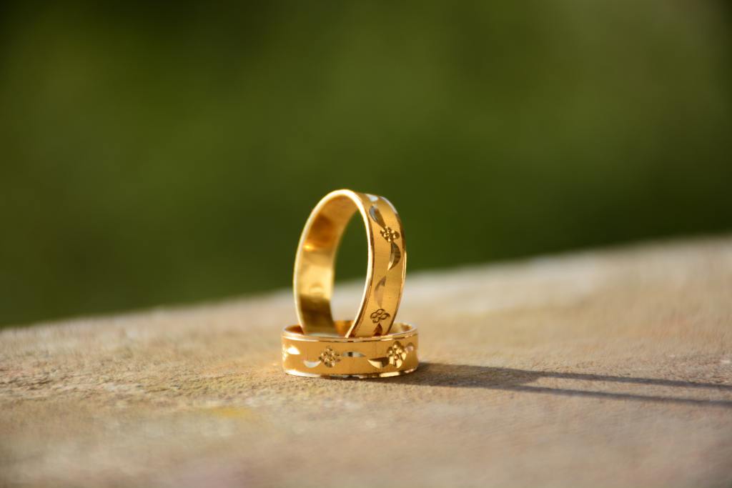 A pair of gold rings.