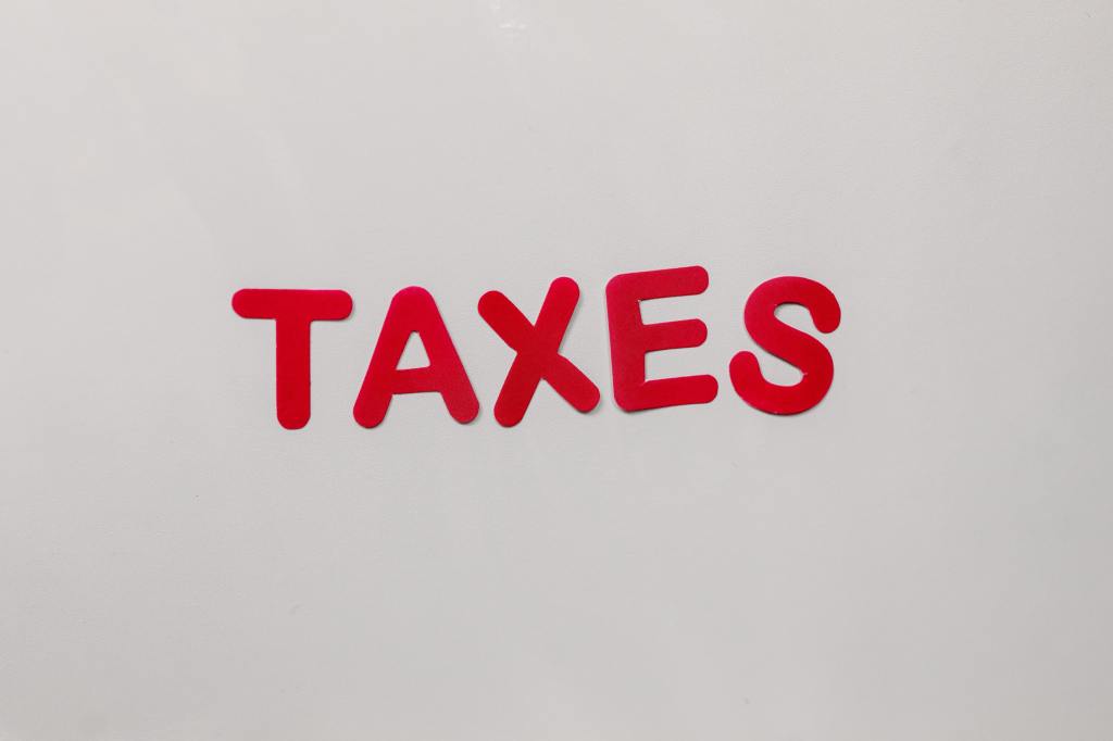 Letters that spell out "taxes."